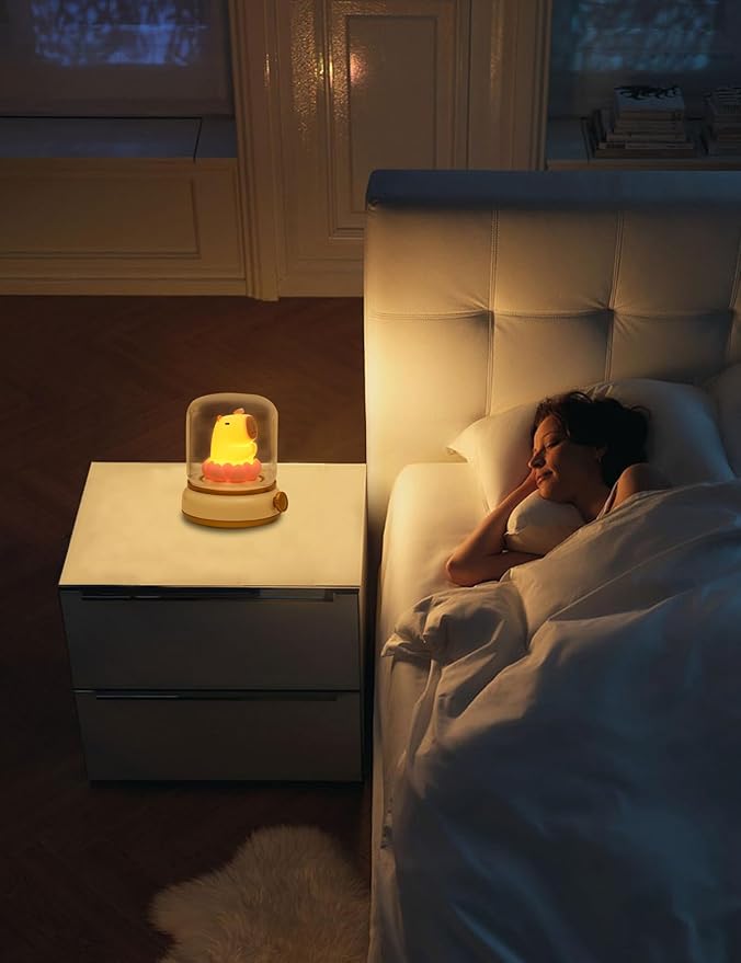 WANIDEA Lucky Capybara Night Light, Cute Lamp and Cozy Lighting,Rotate to Adjust Brightness,Rechargeable Night Light for Kids,Capybara Gift,Cute Stuff Gifts for Children,Lucky Capybara Bring Good Luck