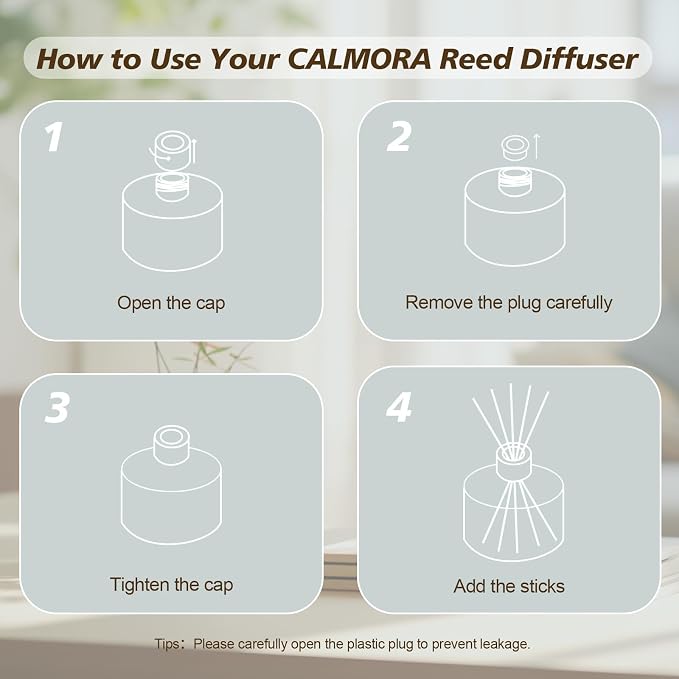 CALMORA Reed Diffuser Set of 3, 50ml Fresh Linen/Eucalyptus & Mint/Ocean Scented Oil Diffuser with 15 Sticks | Home Fragrance for Bedroom, Bathroom, Office & Living Room