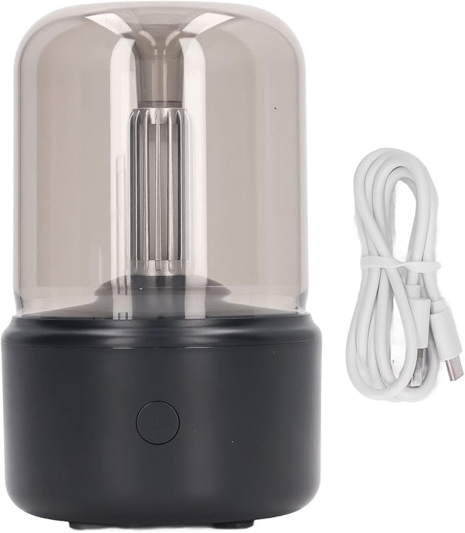 Candlelight Humidifier Low Noise Portable USB Essential Oil Diffuser Humidifier with LED Night Light 120ml