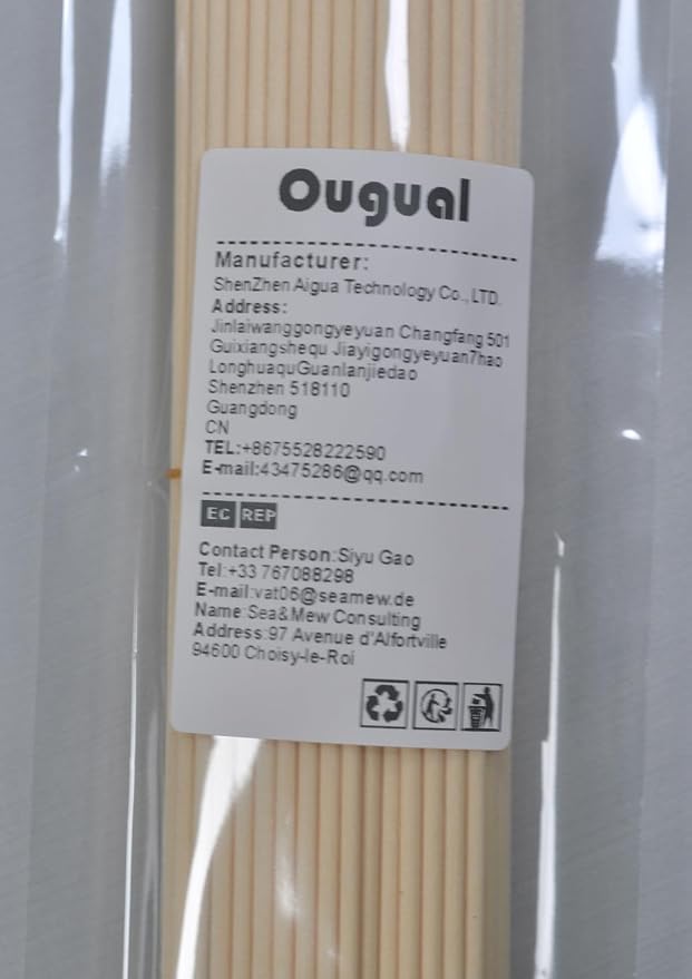 100 Pieces Fiber Reed Diffuser Replacement Refill Sticks (10" x 3mm, Beige)