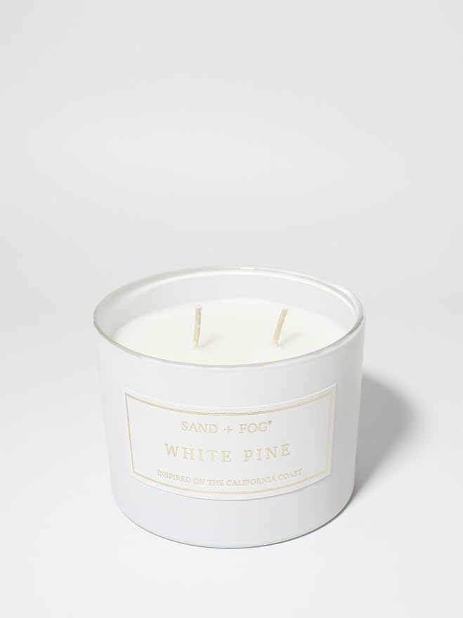 Sand + Fog Scented Candle - White Pine – Additional Scents and Sizes – 100% Cotton Lead-Free Wick - Luxury Air Freshening Jar Candles - Perfect Home Decor – 12oz …