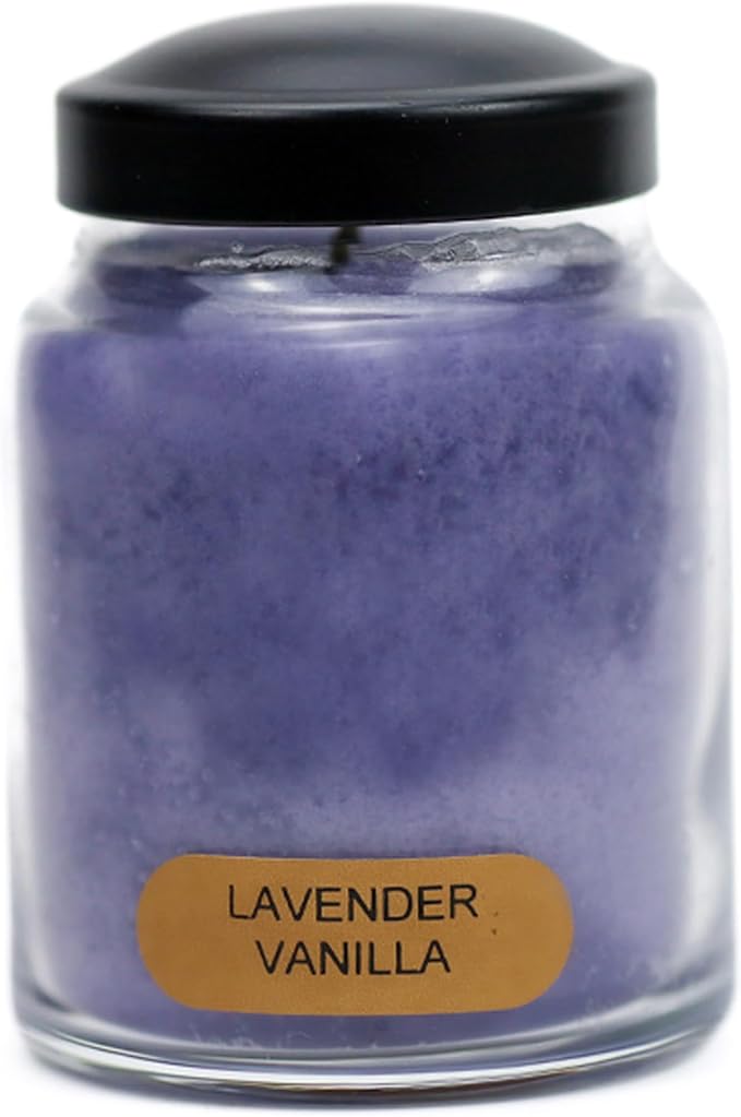 A Cheerful Giver - Lavender Vanilla Baby Scented Glass Jar Candle (6oz) with Lid & True to Life Fragrance Made in USA