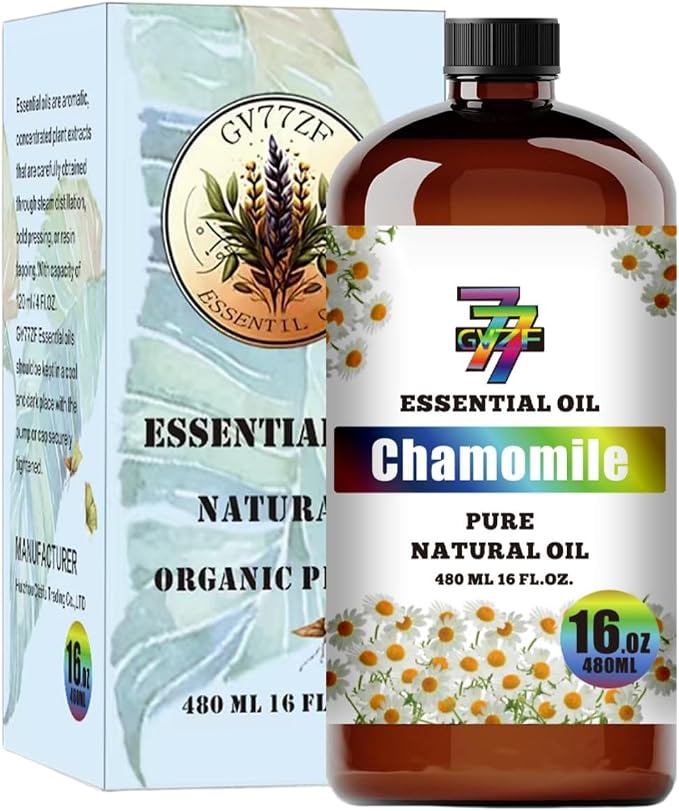 Chamomile Essential Oil, Chamomile Oils, for Diffuser, Humidifier, Sleep, DIY Candles, Soap, Bath, Yoga, Gift, Essential Oil, GV77ZF Chamomile Fragrance Oil - 16 fl oz (480 ml)
