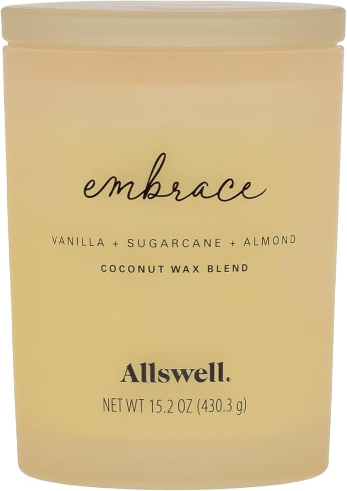 Frosted Scented 2 Wick Candles AW (Embrace (Vanilla + Sugarcane + Almond))