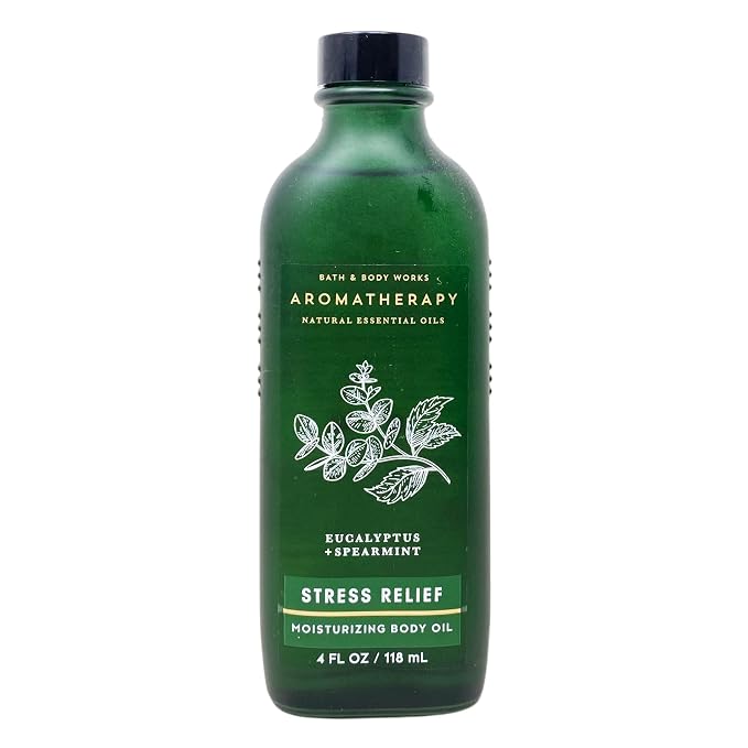 Bath & Body Works Aromatherapy Stress Relief EUCALYPTUS + SPEARMINT Gold Woven Basket 5 Piece Gift Set - Body Lotion - Body Wash + Foam Bath - Body Oil - Shower Steamers - Essential Oil Mist