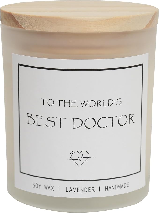 to The World's Best Doctor Candle - Doctor Gifts for Men & Women, Gifts for Doctors, Lavender Scented Candle, Natural Soy Wax & Natural Essential Oils