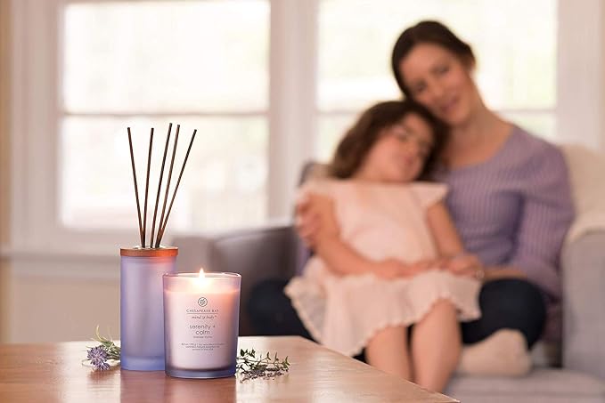 Chesapeake Bay Candle Medium Jar Scented Candle Serenity + Calm (Lavender Thyme) Home Décor Orange Gifting Idea Burn Time of 50 Hours (Pack of 4)