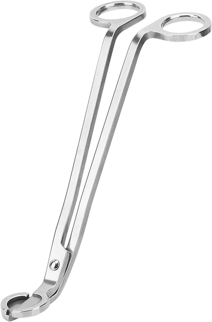 CHEFBEE Candle Wick Trimmer, Polished Stainless Steel Wick Clipper Cutter, Scissors, Reaches Deep Into Candles to Cut Spent Cord, Allow Cleaner Burn and Prevent Soot Buildup