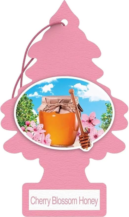 LITTLE TREES Car Air Freshener | Hanging Paper Tree for Home or Car | Cherry Blossom Honey | 12 Pack