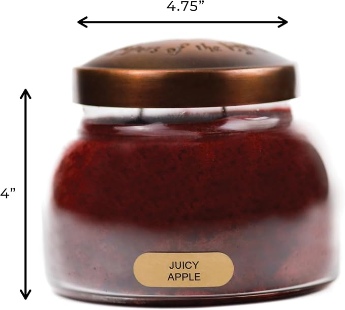 A Cheerful Giver - Juicy Apple Mama Scented Glass Jar Candle (22oz) with Lid & True to Life Fragrance Made in USA