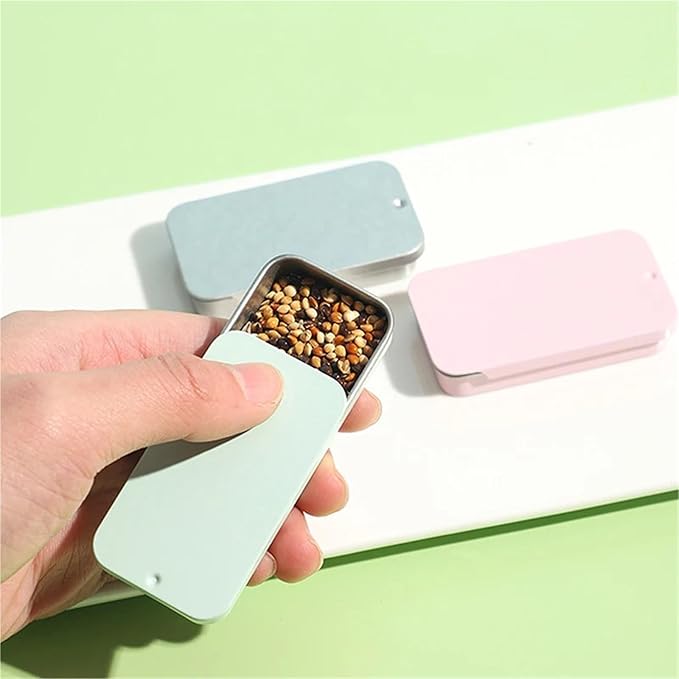 30PCS Tinplate Box Slide Lid Push Pull Box Drawer Balm Box Portable Box Mini Aromatherapy Jar Candy Small Iron Box Gift Box(Pink)