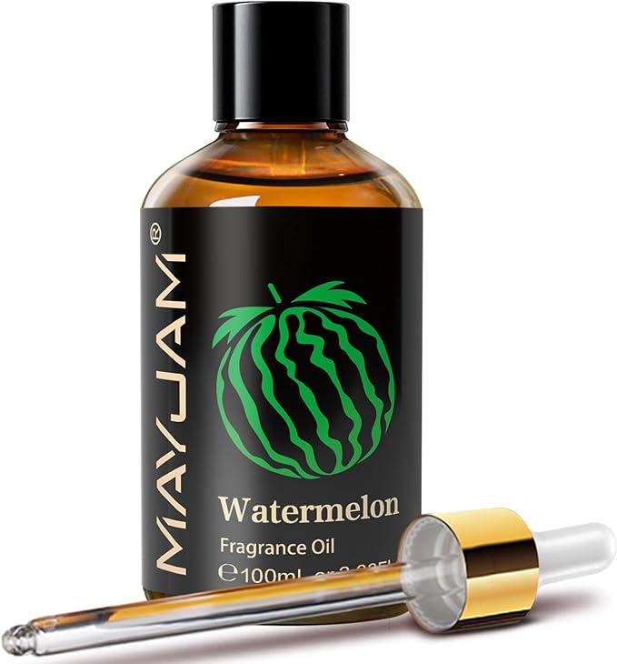 MAYJAM 100ML/3.38FL.OZ Watermelon Fragrance Oils with Glass Dropper, Essential Oils for Diffusers for Home, Long Lasting Scented Oils for Diffusers Soap Candle Making