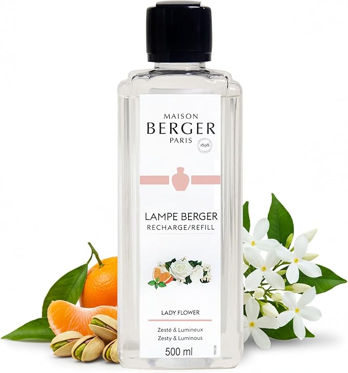 MAISON BERGER Lampe Berger Refill, 500 ml, Lady Flower | Catalytic Lamp Fragrance Refill, Helps Neutralize Odors, ~80 h Fragrance Diffusion, Made in France