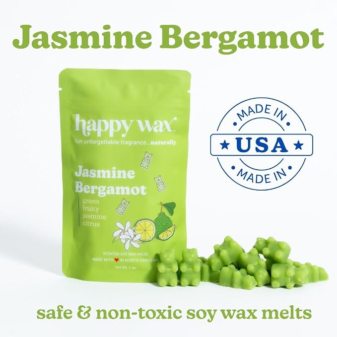 Happy Wax Spring Mix Premium Scented Natural, Non Toxic Soy Wax Melts – 6 Total Oz. of Scented Wax Melts. Includes Jasmine Bergamot, Honeysuckle Yuzu, and Lavender Cactus