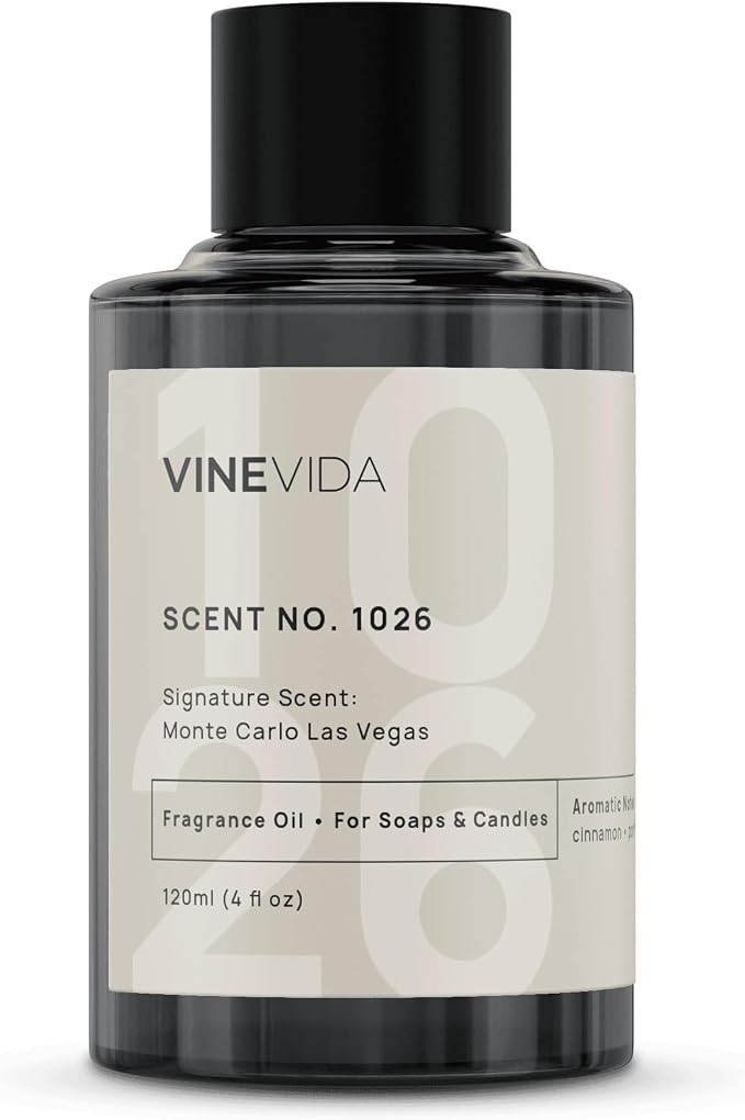 VINEVIDA Scent NO. 1026 Fragrance Oil - 120mL (4oz) - Inspired by: Monte Carlo Las Vegas Fragrance Oil for Candle Making - Made in USA Candle Scents Scents for Soap Making