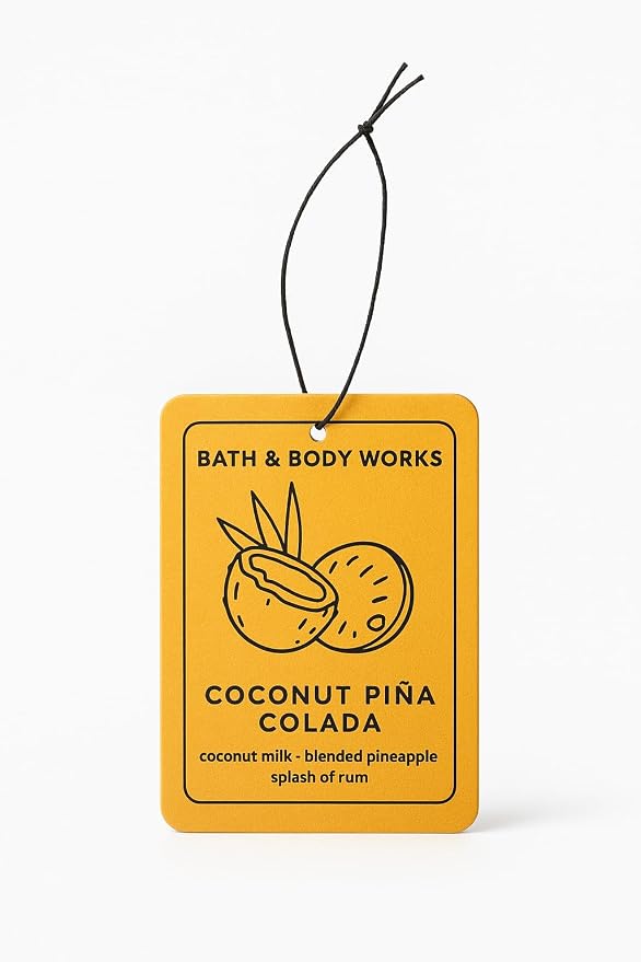 Bath & Body Works Coconut Pina Colada Hanging Fragrance Diffuser – Long-Lasting Tropical Air Freshener for Car, Closet, or Home, Refillable Decorative Scent Diffuser