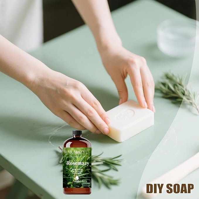 Rosemary Essential Oil, Rosemary Oil 16 Fl Oz 480ML for Diffuser Humidifier Yoga Cleaning DIY Candle Soap Making MUMAZYL Essential Oils