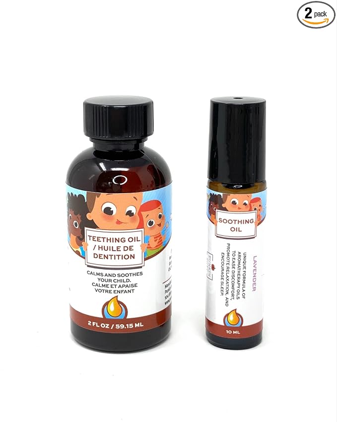 Punkin Butt Baby Teething Oil (2 Oz) and Lavender Soothing Oil (10 ml) Bundle for Sore Gum Relief and to Promote Relaxation and Sleep | All Natural, Organic, Safe for Infants, Chemical-Free