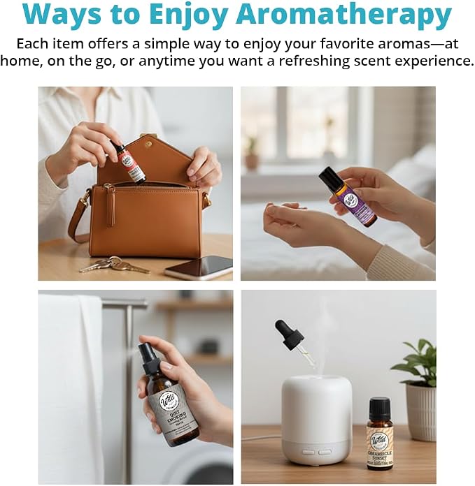 Bulgarian Lavender Essential Oil Bundle – Inhaler, Roll-On, Spray & Pure Oil | Calming, Relaxing Aromatherapy– USA Made