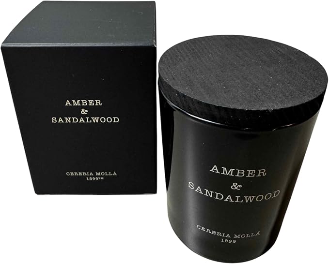 Cereria Molla Scented Candle Travel Size 2.4 oz - Luxury Home Fragrances - Handmade EU (Amber & Sandalwood)