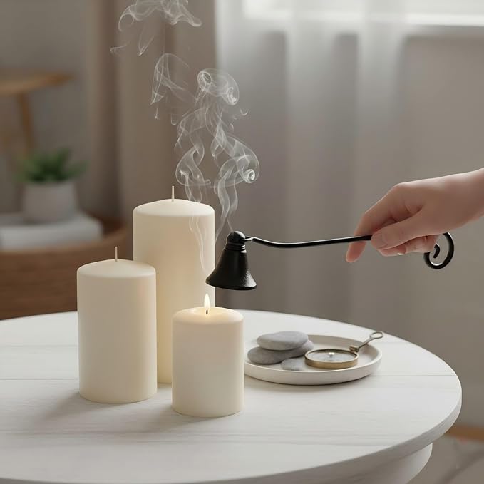 Candle Snuffer Accessory for Putting Out Extinguish Candle Wicks Flame Safely (Black)