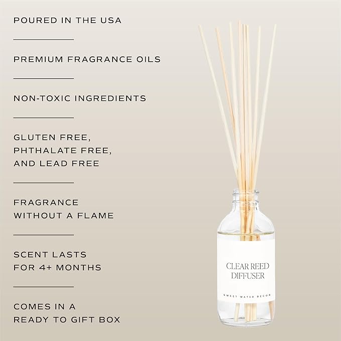 Sweet Water Decor Farmhouse Reed Diffuser Set - Apple, Orange, Pumpkin, Fall Scented Air Freshener - Scent Diffusers for Home, Long Lasting Fragrance, Made in the USA