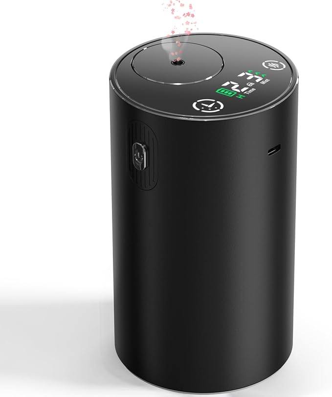 Waterless Essential Oil Diffuser,Rechargeable Aromatherapy Diffuser,Mini Scent Air Machine,Automatic Shut-Off,20ml Capacity Long-Lasting Endurance,7 Adjustable Mist Levels for Home,car,Room,Office