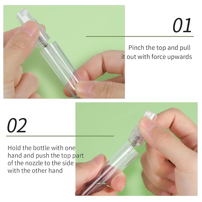 Teenitor 20Pcs Mini Spray Bottles, 10ml 5ml Perfume Atomizer Fine Mist, Plastic Perfume Bottles Empty, Clear Perfume Travel Refillable Spray Bottle