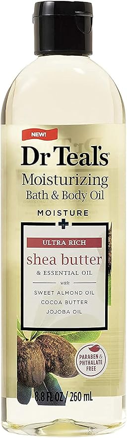 Dr. Teals Bath & Body Oil Variety Gift Set (2 Pack, 8.8oz Ea.) - Soothing Lavender & Ultra Rich Shea Butter - Essential Oils Hydrate Skin & Alleviates Daily Stress - at Home Spa Kit
