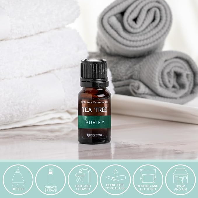 SpaRoom Aromatherapy 100% Pure Undiluted Essential Oil, Purify Tea Tree, 10 mL