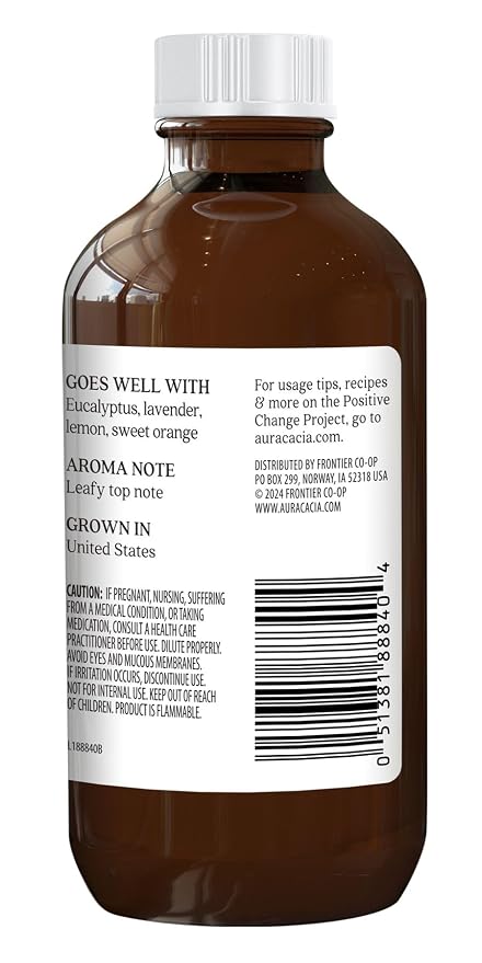 Aura Cacia 100% Pure Peppermint Essential Oil | GC/MS Tested for Purity | 120 ml (4 fl. oz.) | Mentha piperita