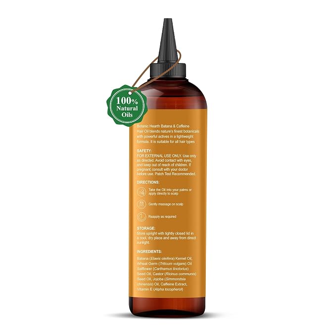 Botanic Hearth 100% Pure Batana & Caffeine Oil For Hair Growth & Hair Treatment Oils 6.7 Fl oz | Infused with coconut Oil | Hair Oil Repairs Dry Damaged Hair, Strengthening, Healthier|All Hair Types