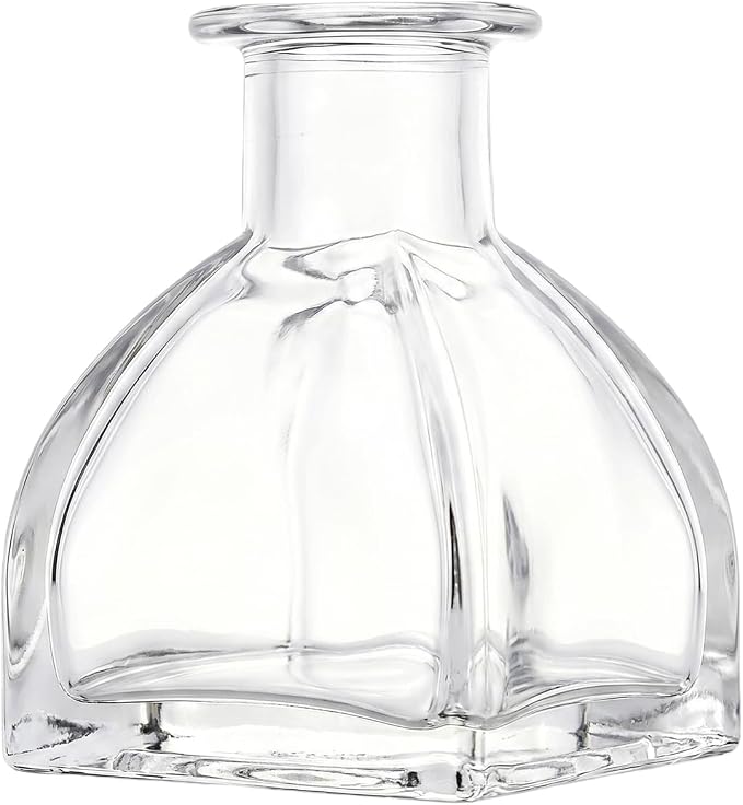 Happyupcity 150ml/5oz Clear Glass Diffuser Bottles, Empty Refillable Fragrance Oil Diffuser Jars for DIY Essential Oils, Home Decor, Office Decor & Gift Making