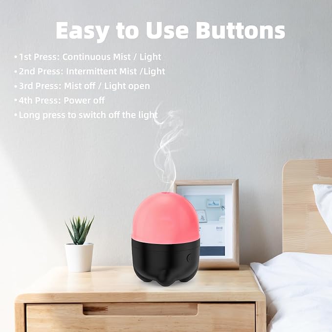 SEEDSEEL 150ML Cordless Essential Oil Diffuser, Built-in 6000mAH Rechargeable Battery, 7 Hours Run Time, 7 Colors LED Light, Portable Aromatherapy Diffuser for Home, Outdoor, Travel