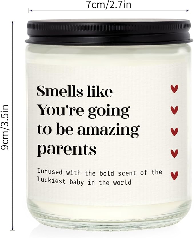 SteadStyle New Parents Gifts for Couples, Soy Wax Lavender Scented Candle - Gender Reveal Gifts for Parents to Be (7oz)