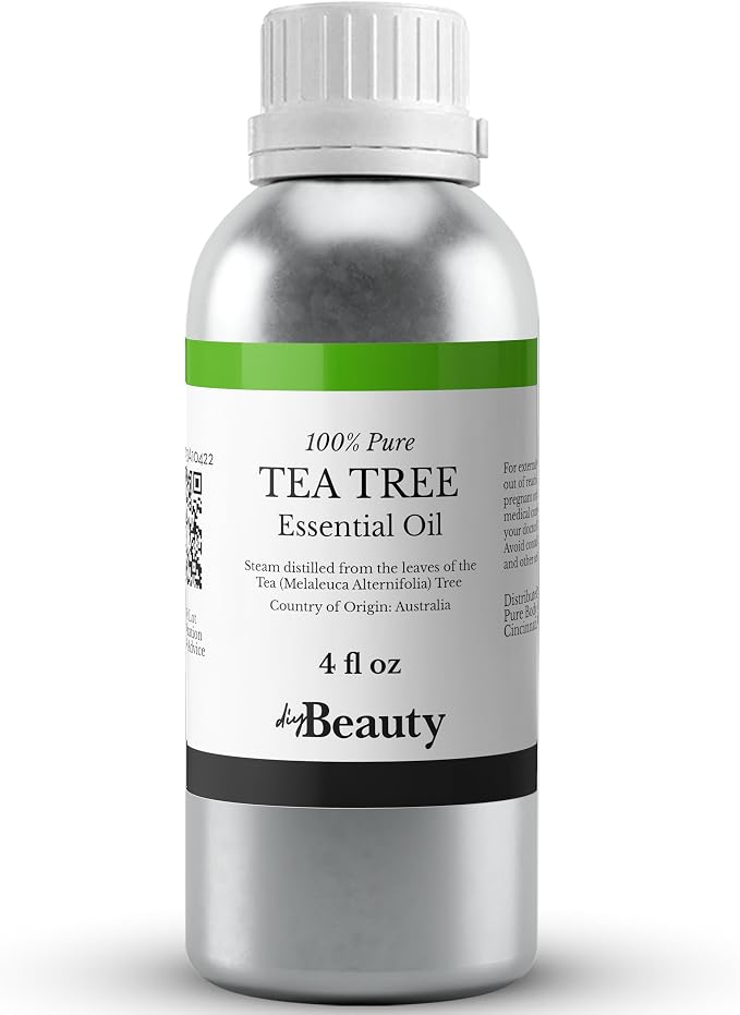 Bulk Tea Tree Oil - 4 Fl Oz Large Size Big Bottle - 100% Pure & Organic Tea Tree Oil for Skin, Hair, Face, and Scalp - Steam Distilled