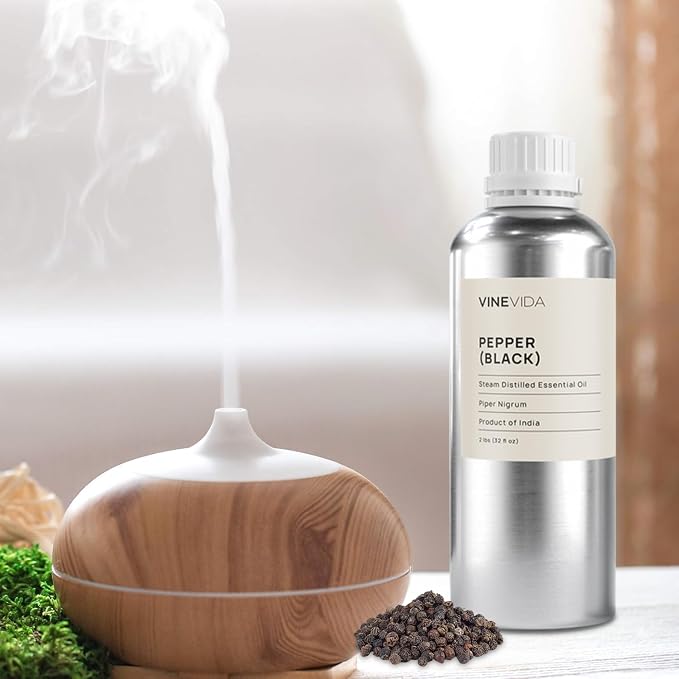 VINEVIDA Black Pepper Essential Oil - 32 oz - Undiluted - DIY Candle Scents - Bulk for Soap Making