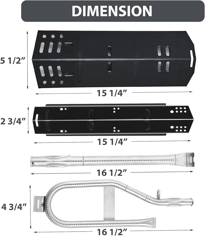 Charbrofire DGH450CRP Heat Tent 4 Burner Grill Replacement Parts for Dyna Glo Grill Heat Shield 70-02-615 70-02-423 Dynaglo Burner Tube DGF451CRP DGH450CRN-D DGH450CRP-D Dyna-Glo Grill Parts