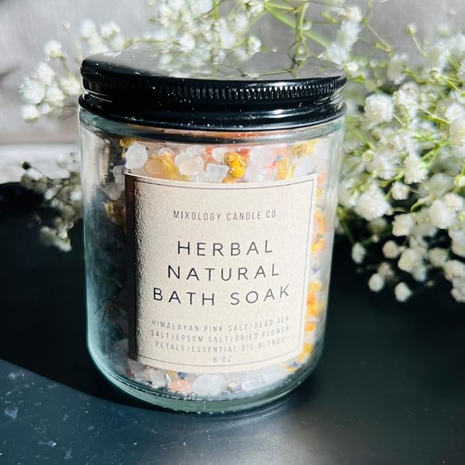Handmade Spa Set, Natural Self-Care Essentials, Relaxing Gift Sets for Her,Gifts for Women, herbal natural bath soak, natural lip balm,relaxing pillow mist, Eucalyptus shower spray, Charcoal Soap Bar