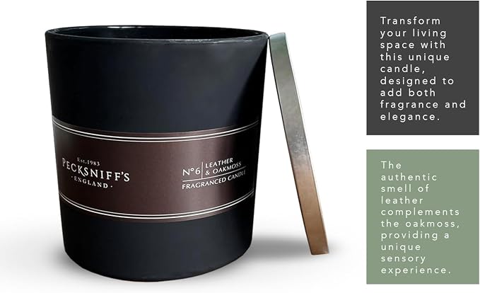 Pecksniff's Leather & Oakmoss Candle | 3 Wicks, 550g /19.4 oz