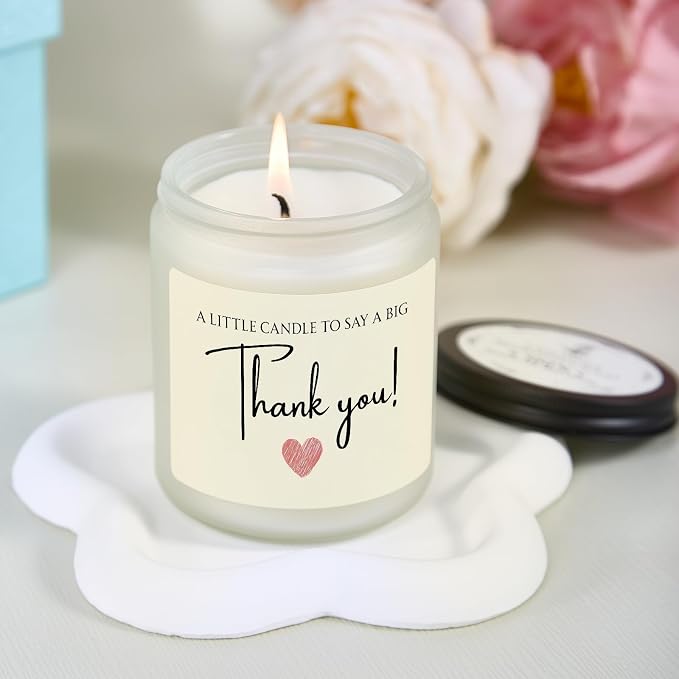 Thank You Gifts for Women, Men, Hostess, Teacher, Nurse, Couple, Appreciation Gifts for Nurse Teacher Coworker Employee Boss - A Little Candle to Say A Big Thank You, Lavender Scented Candle