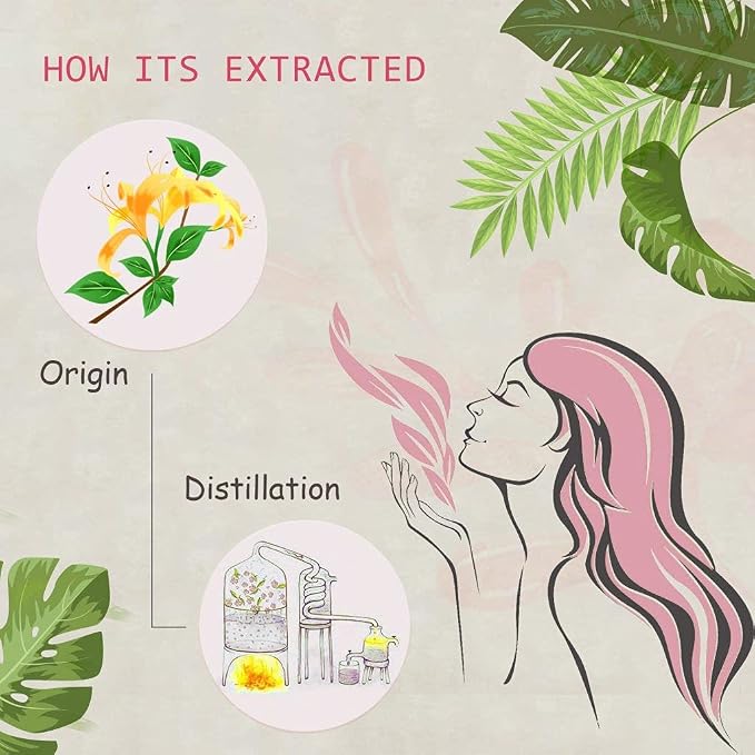 Honeysuckle Essential Oil - 100% Pure Organic Natural Plant (Lonicera Japonica) Honeysuckle Oil for Diffuser, Aroma, Spa, Massage, Yoga, Perfume, 0.33oz