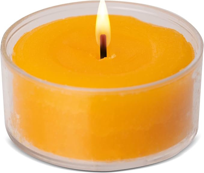 HYOOLA Scented Tealight Candles - Clear Cup - Tropical Mango Tealight Candles Scented - 6 Hour Burn Time - 15 Pack - European Made