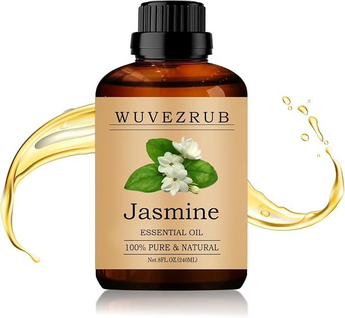 Jasmine Essential Oil 240ML - 100% Pure and Natural Oils for Aromatherapy Diffuser - 8 Fl Oz/Jasmine