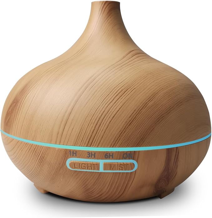 Large Capacity Essential Oil Diffuser,Ultrasonic Diffuser,550ml Humidifier for Home Decor,7 Color LED Light with Waterless Auto-Off (Light)
