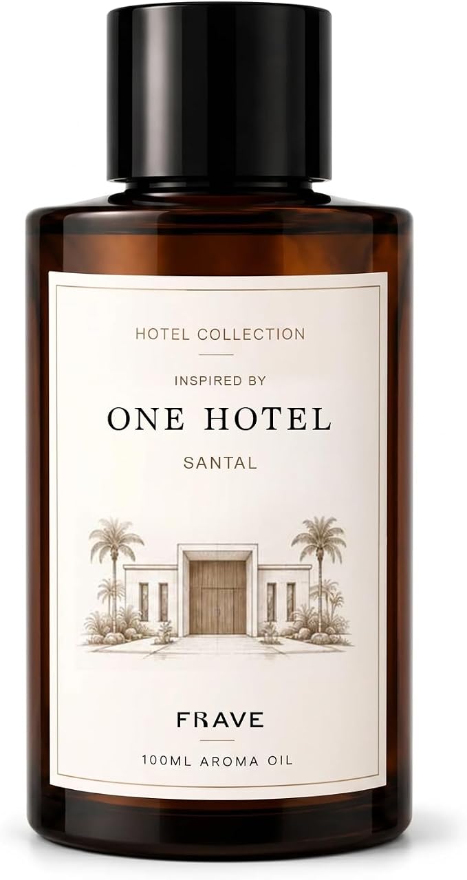 Santal Hotel Diffuser Oil, 100ml, 3.38 oz Aroma Oil, Scent Inspired by 1 Hotels Miami, Luxurious Relaxing Aromatherapy Refill Fragrance for Waterless Cold Air Diffusers, Home, Office, Hotel