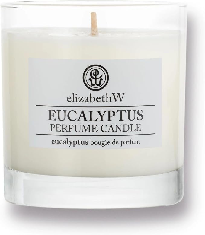 elizabethW, Eucalyptus Perfume Candle, 8 Ounces, Soy Wax, Eucalyptus Scent