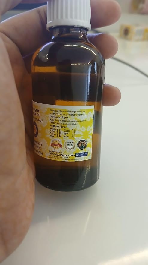 Deve Herbes Pure Styrax Essential Oil (Liquidambar styraciflua L) Steam Distilled 10ml (0.33 oz)