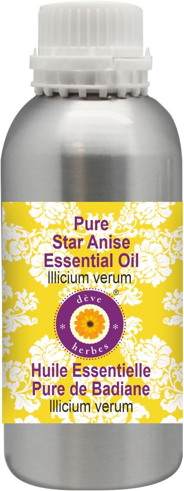 Deve Herbes Pure Star Anise Essential Oil (lllicium verum) Steam Distilled 630ml (21 oz)