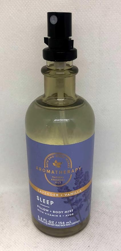 Bath and Body Works Aromatherapy Pillow Mist with Natural Essential Oils (Sleep, Lavender + Vanilla)